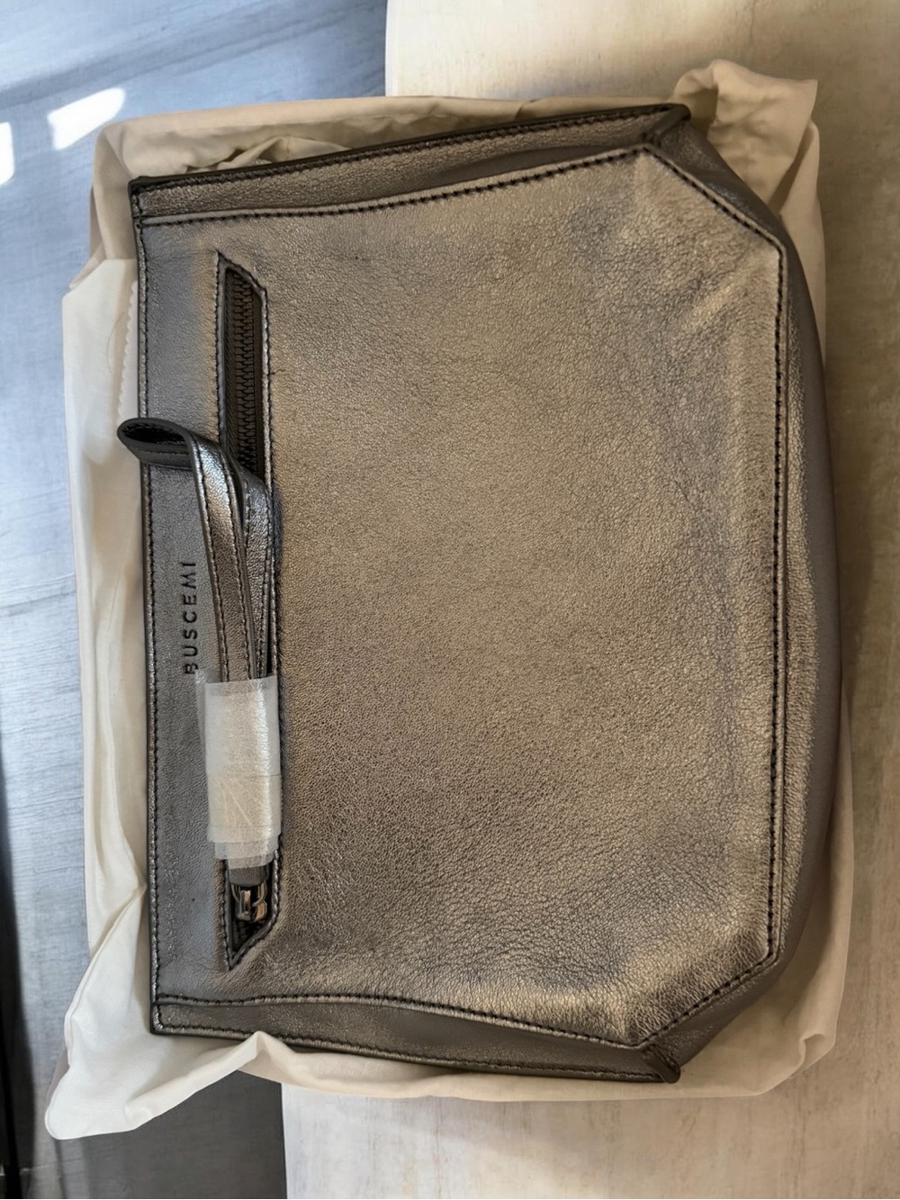 Buscemi “Pouch Woman” in Silver Leather